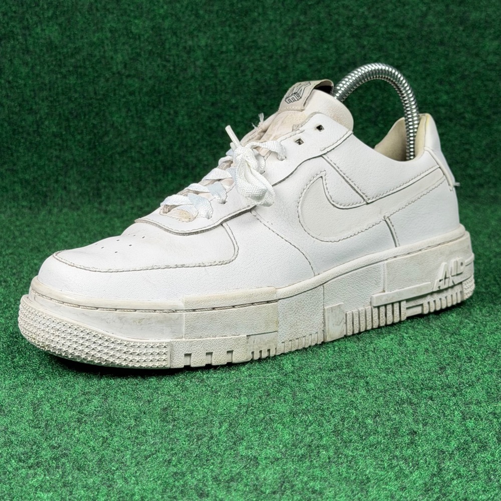 Nike Air Force 1 Pixel Triple White Leather Sneakers Women 7 Athletic CK6649-100